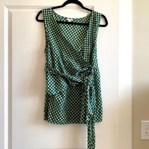 Anthropologie Gingham Wrap Top